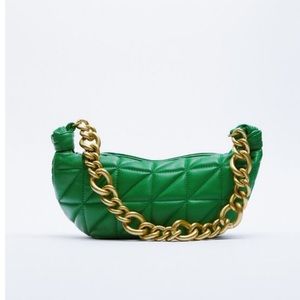 Zara Chain Handled Quilted Leather Bag